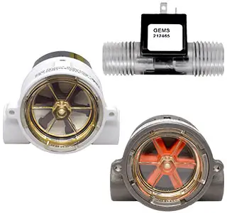 Gems Sensors paddle-type Rotorflow and turbine flow sensors