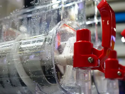 ice machine red valve and piping system for food industry fluid control